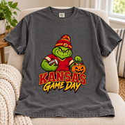 Grinch Kansas City Game Day – Comfort Colors Halloween Football T-Shirt mockup 4