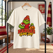 Grinch Kansas City Game Day – Comfort Colors Halloween Football T-Shirt mockup 5