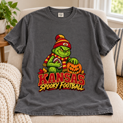 Grinch Kansas City Spooky Football – Comfort Colors Halloween T-Shirt mockup 4