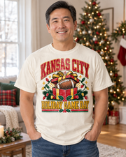 Kansas City Holiday Game Day hanging tee mockup
