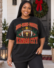 Jesus Family Football Kansas City premium T shirt model mockup