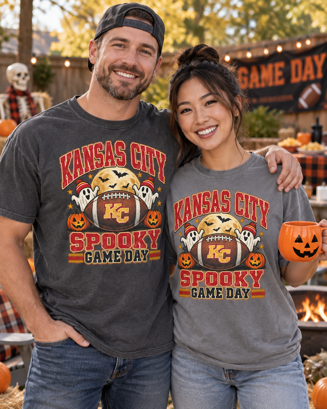 Kansas City Spooky Game Day couple lifestyle mockup