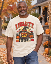 Kansas City Witchy Football hanging tee mockup