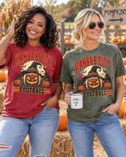 Kansas City Witchy Football flat lay tee mockup