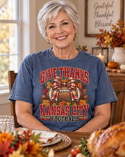 Give Thanks Kansas City Football Bow product lifestyle mockup