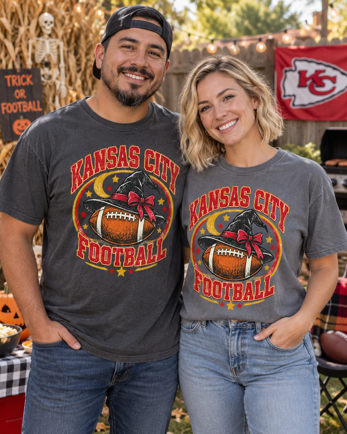 Kansas City Football Harvest Wreath couple mockup