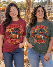 Kansas City Football Harvest Wreath flat lay tee mockup