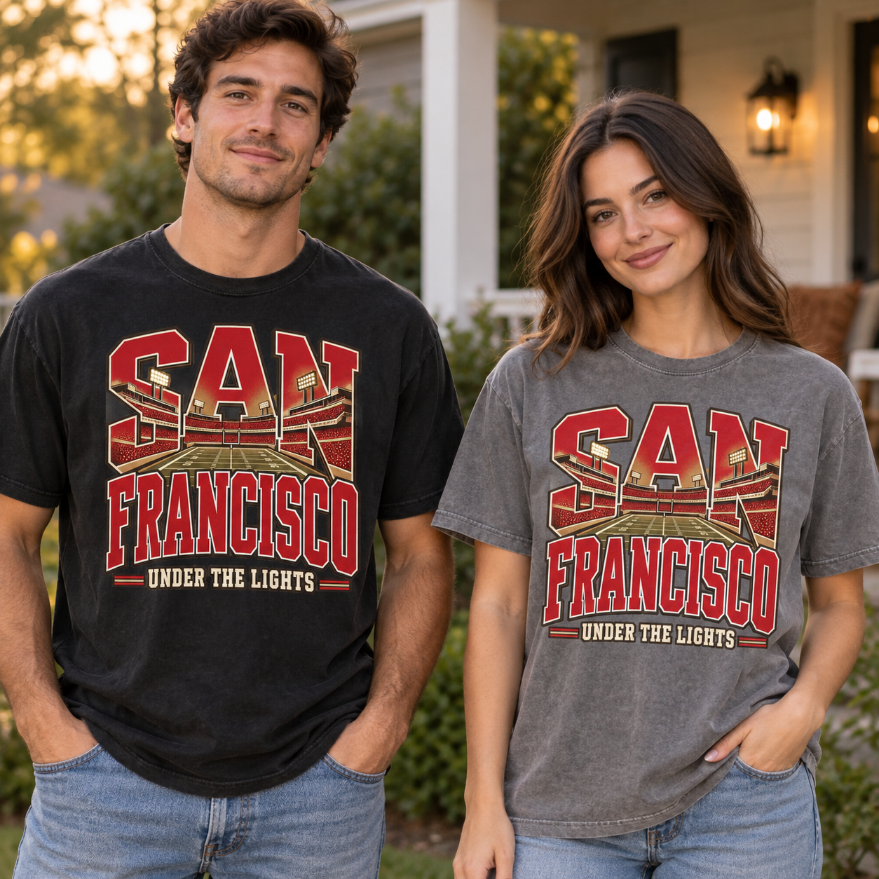 San Francisco Under the Lights Comfort Colors 1717 T-shirt mockup 2