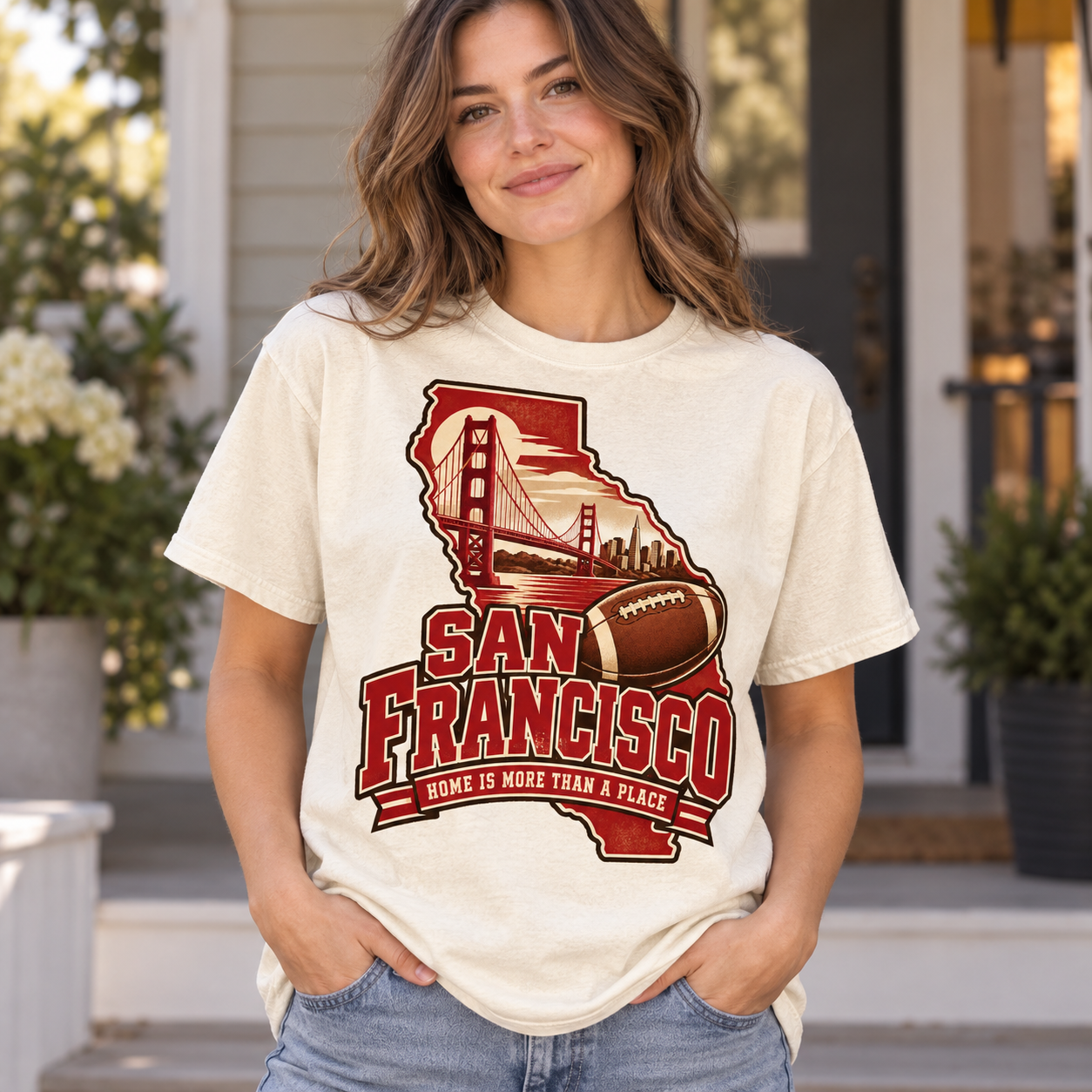 San Francisco Home Is More Than a Place Comfort Colors 1717 T-shirt mockup 1