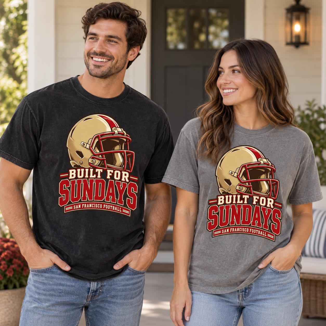 Built for Sundays San Francisco Football Comfort Colors 1717 T-shirt mockup 2